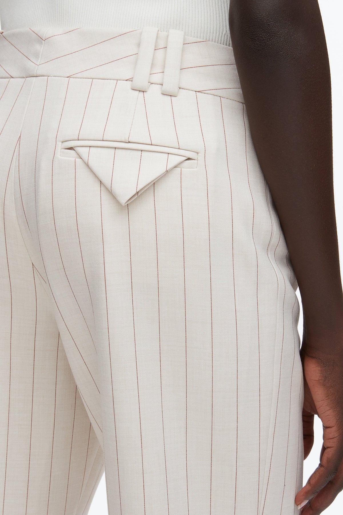 Pinstripe Trousers Ecru-Tan