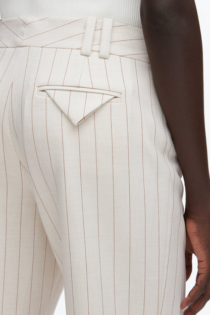 Pinstripe Trousers Ecru-Tan