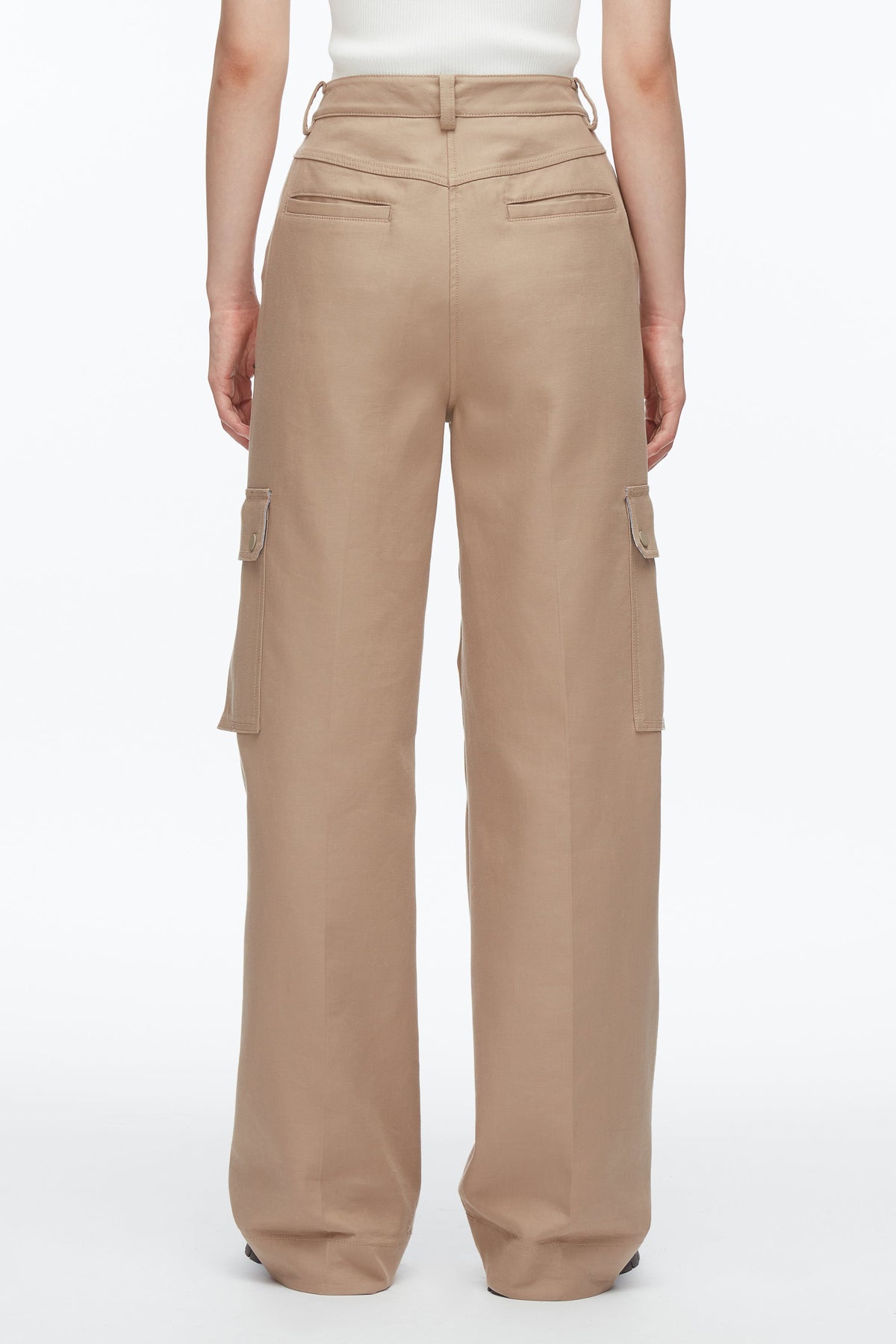 Carpenter Cargo Pants with Plaid Cuffs Praline Multi