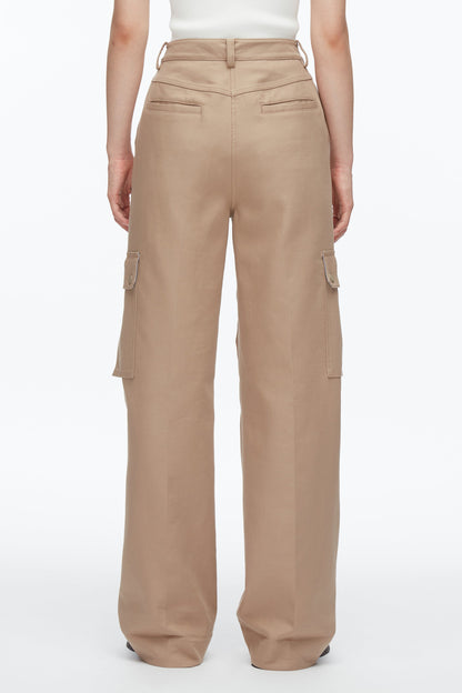 Carpenter Cargo Pants with Plaid Cuffs Praline Multi