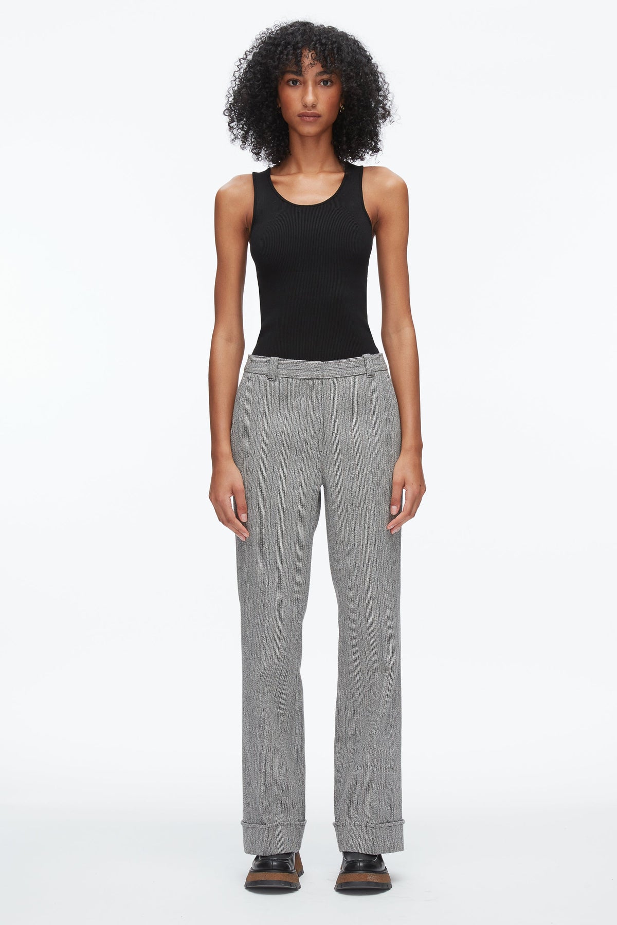 Jaspé Tailored Flare Trouser Grey Multi