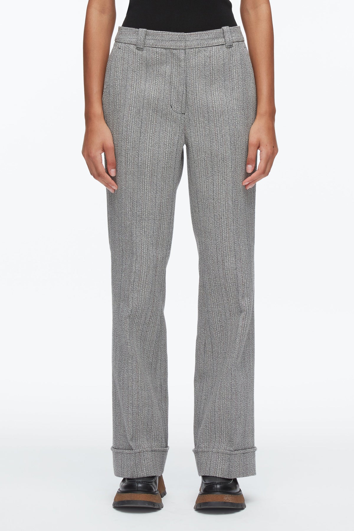 Jaspé Tailored Flare Trouser Grey Multi