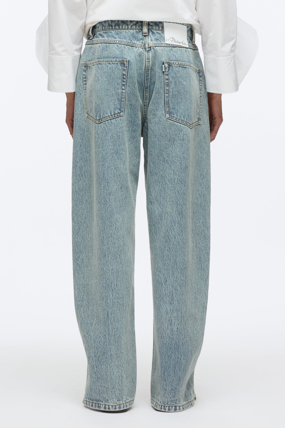 Curve Denim Petite Pant with Zippers Washed Indigo