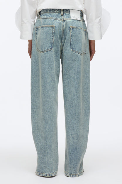 Curve Denim Petite Pant with Zippers Washed Indigo
