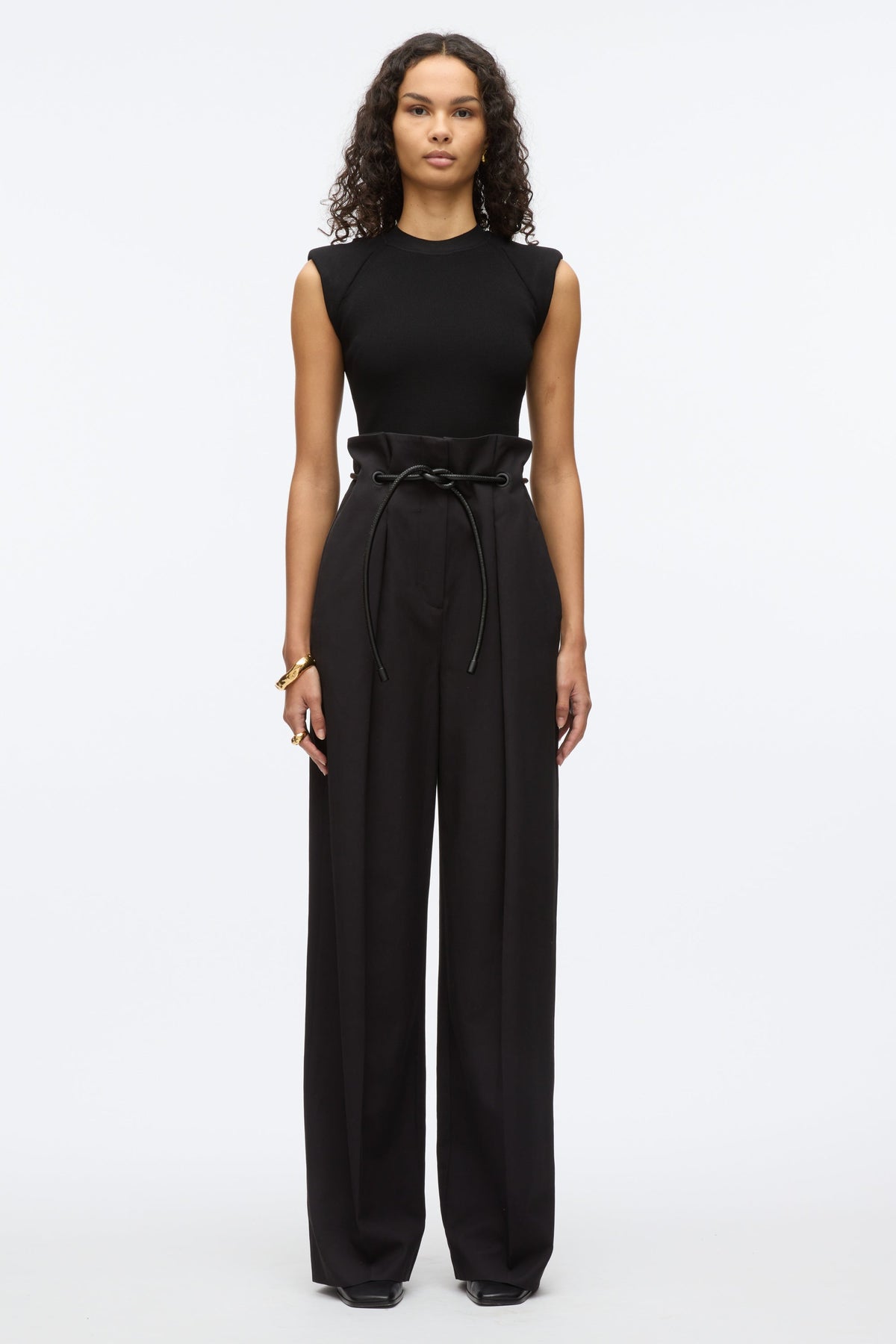 Wide Leg Origami Pant Black