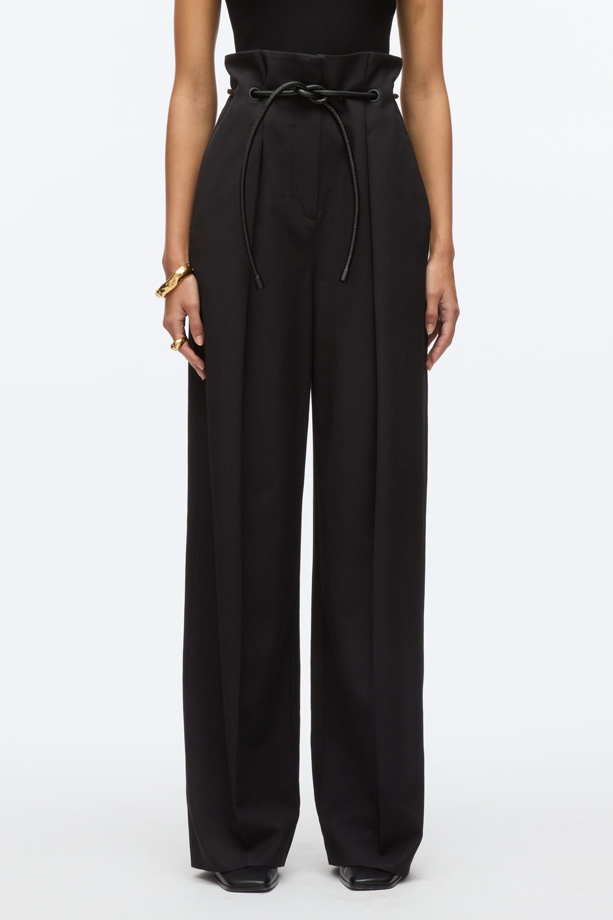 Wide Leg Origami Pant Black