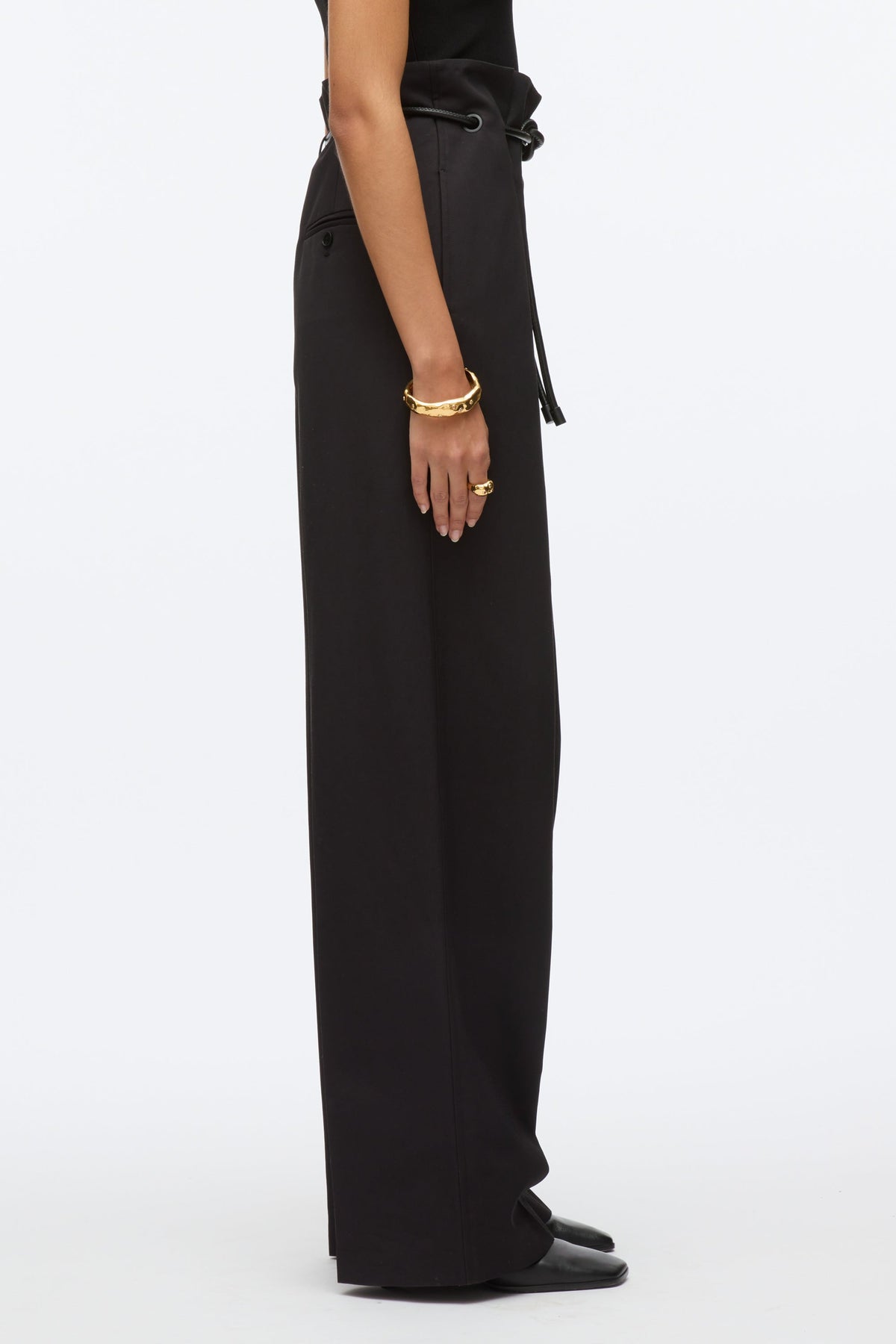 Wide Leg Origami Pant Black