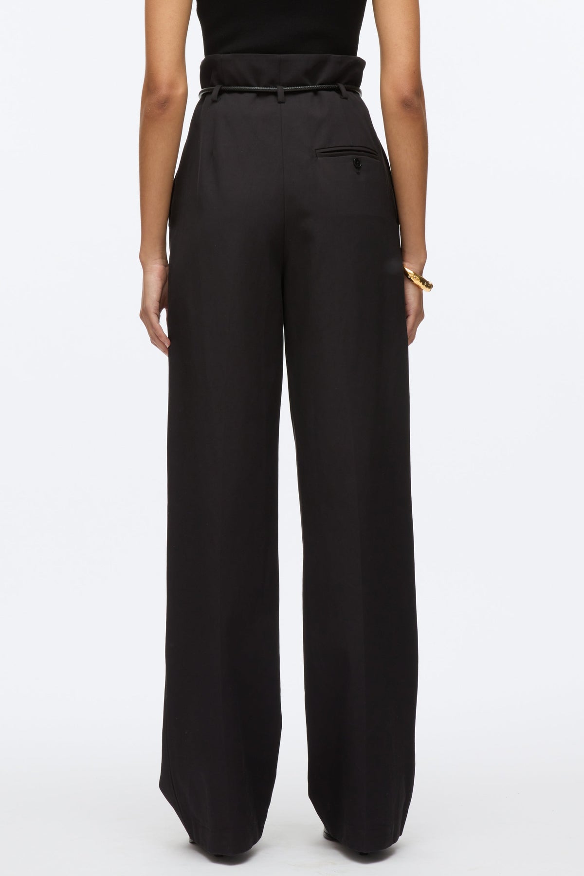 Wide Leg Origami Pant Black