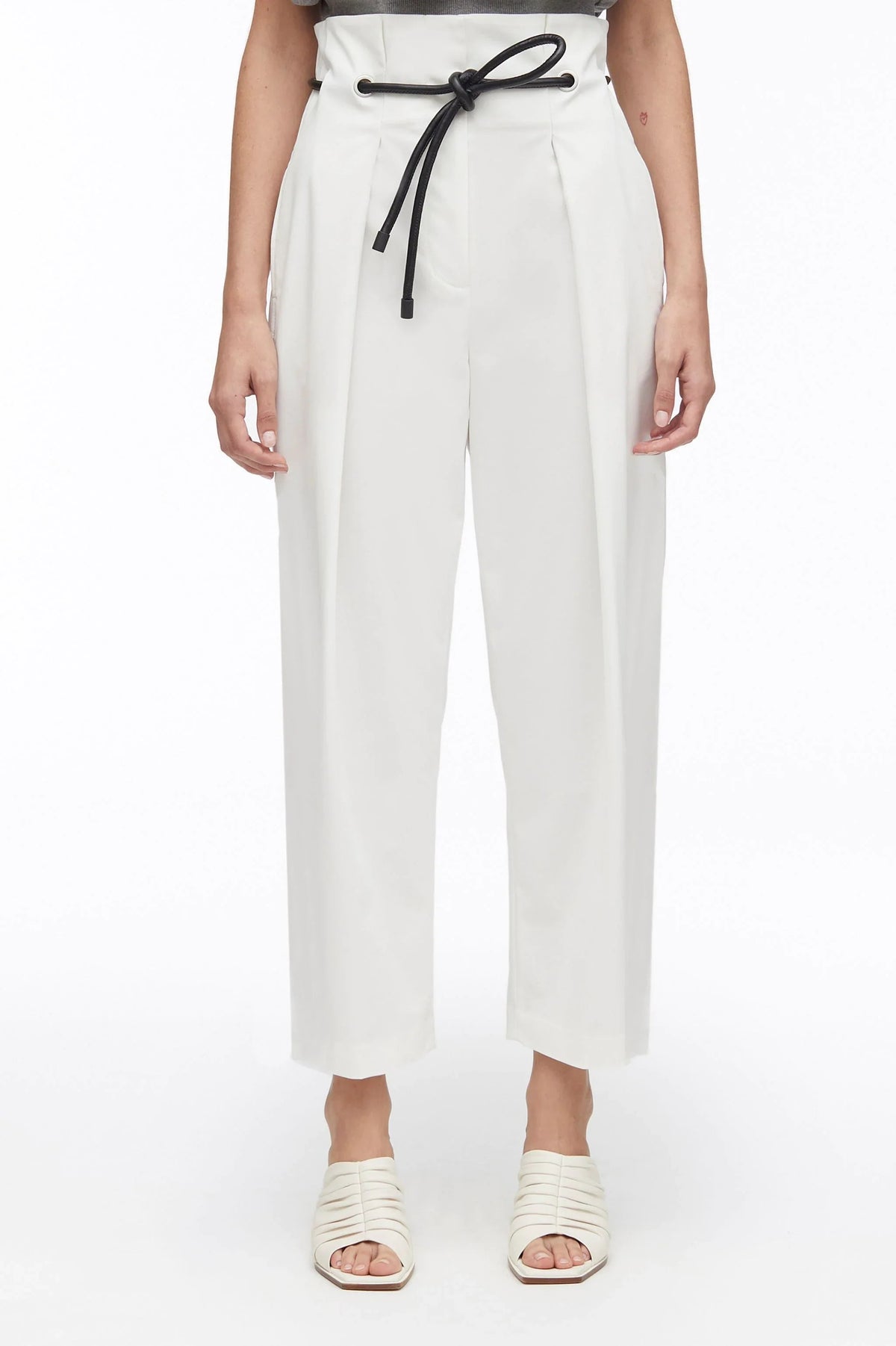 Origami Pleated Pant Ant. White