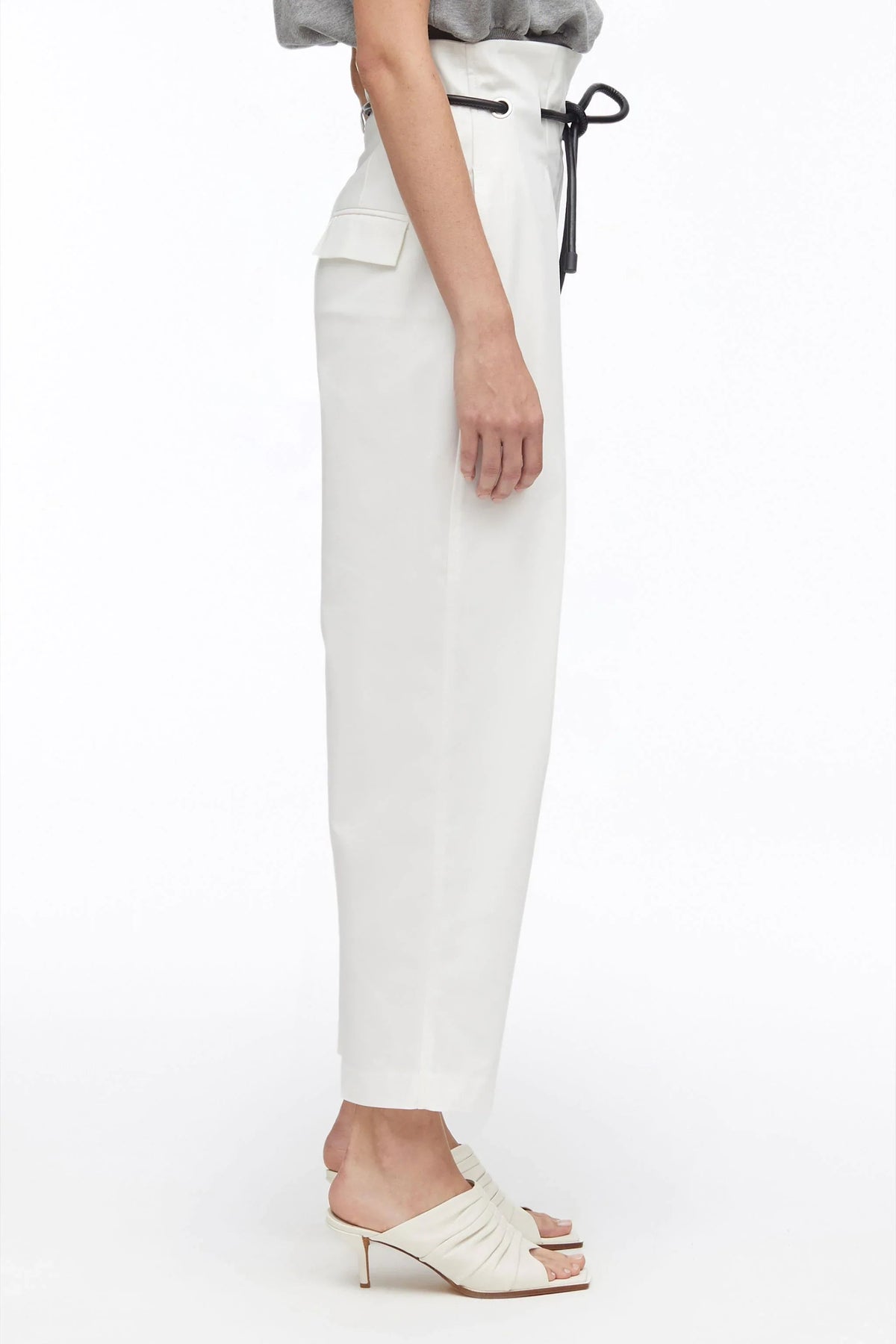 Origami Pleated Pant Ant. White