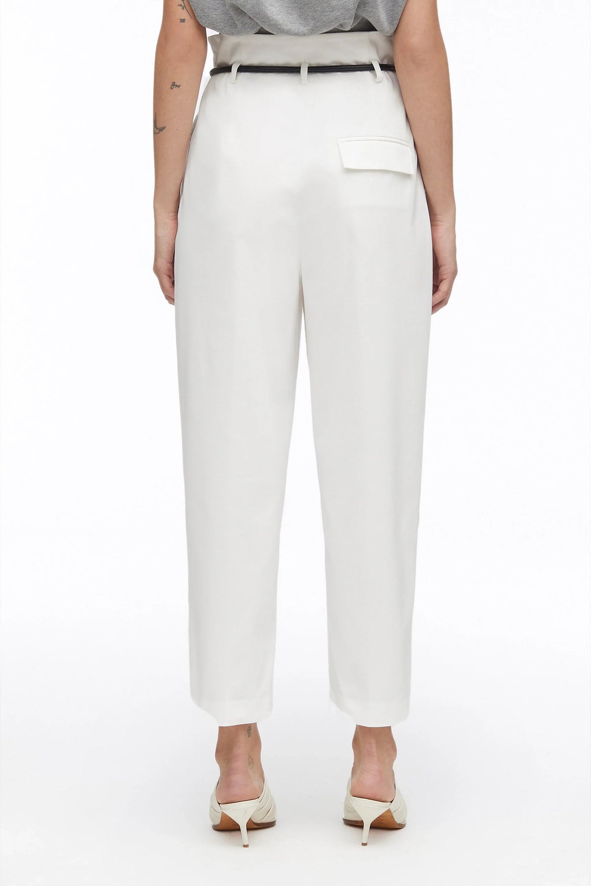 Origami Pleated Pant Ant. White