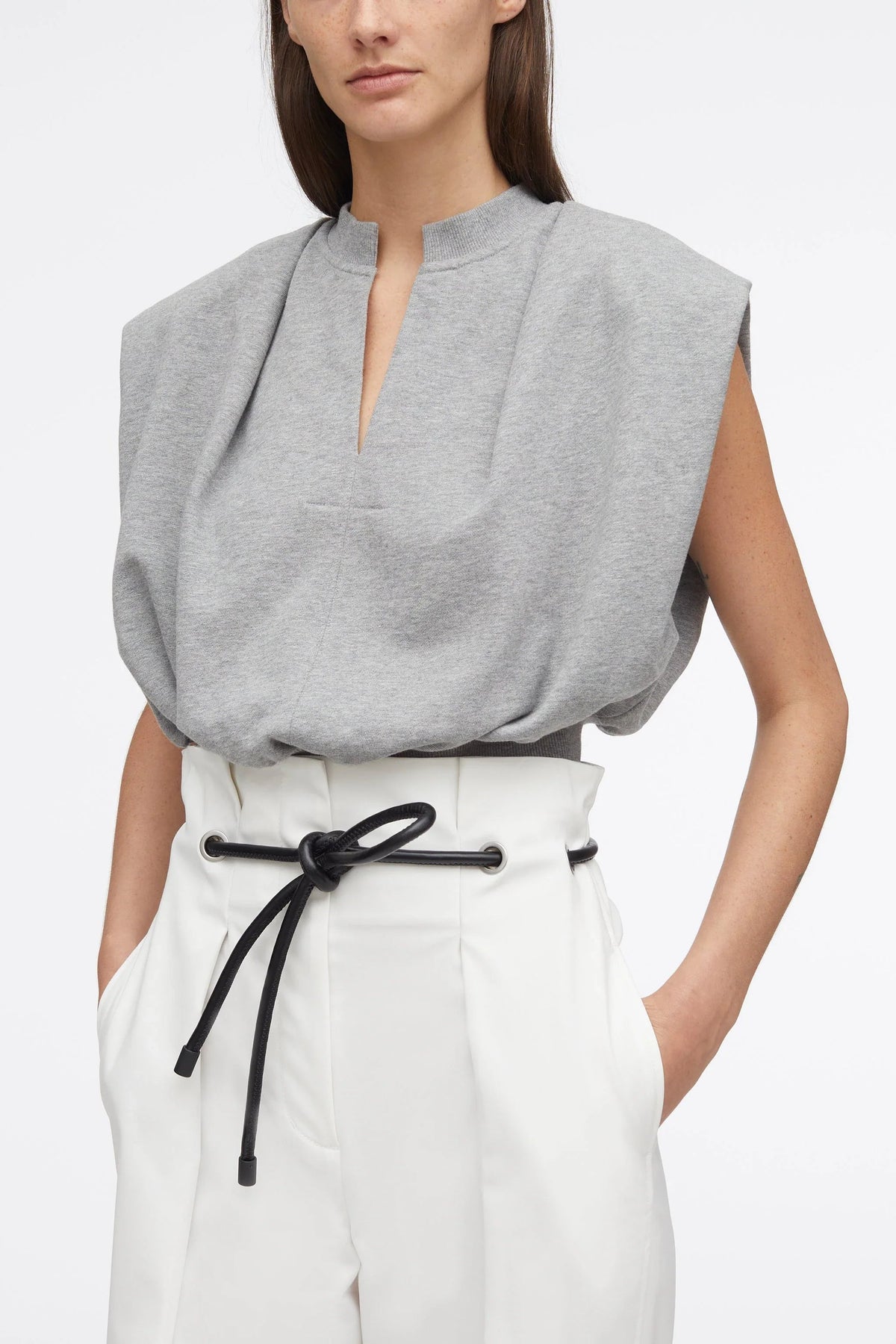 Origami Pleated Pant Ant. White