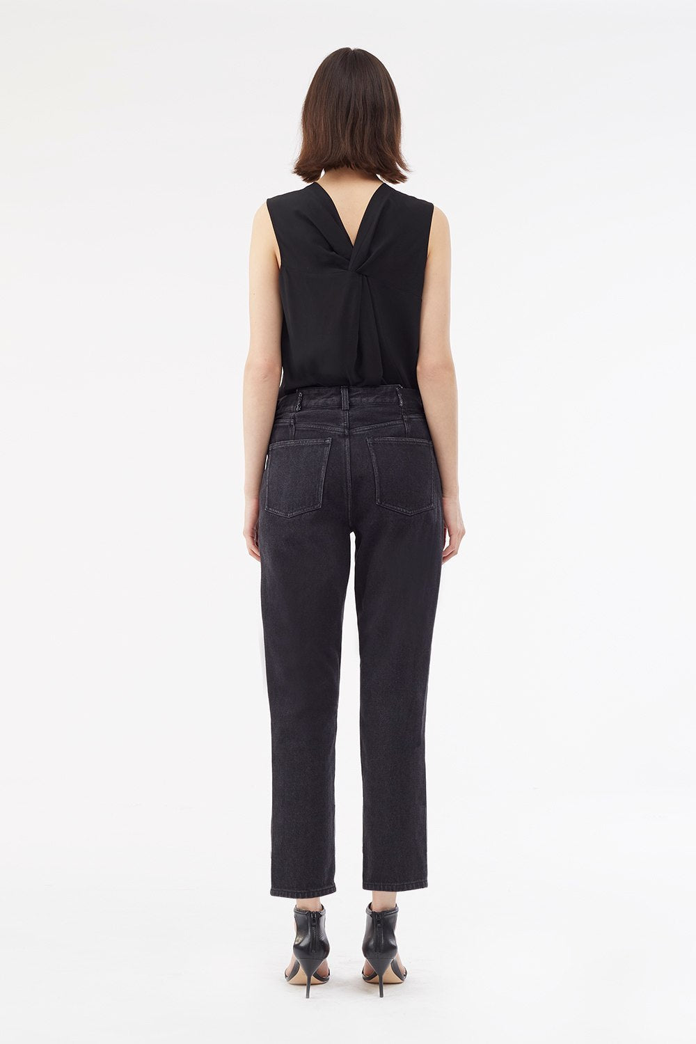 Zippered Denim Pant Black