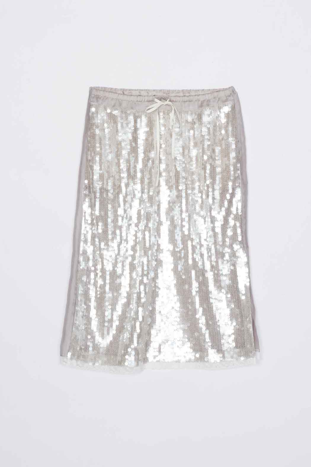 Sequin Midi Skirt Fog