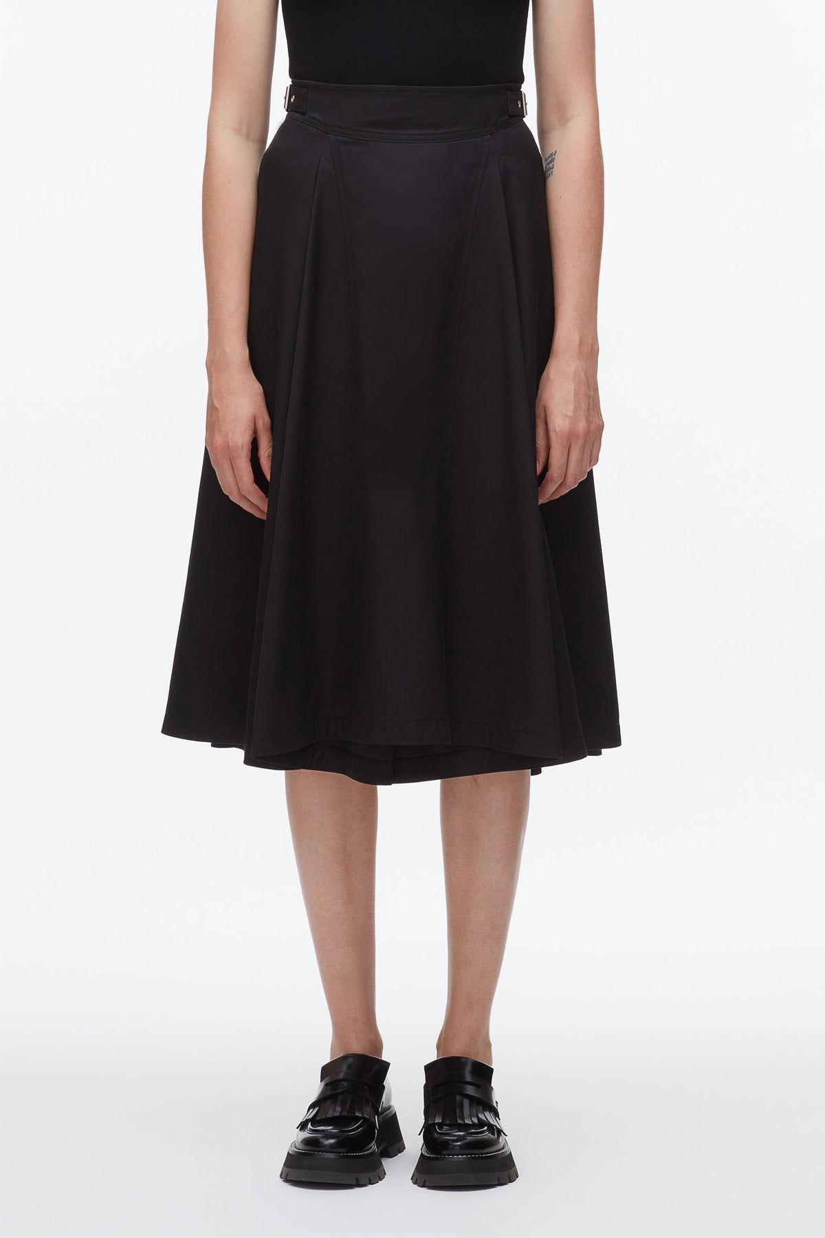 Pleated Utility Skirt Black