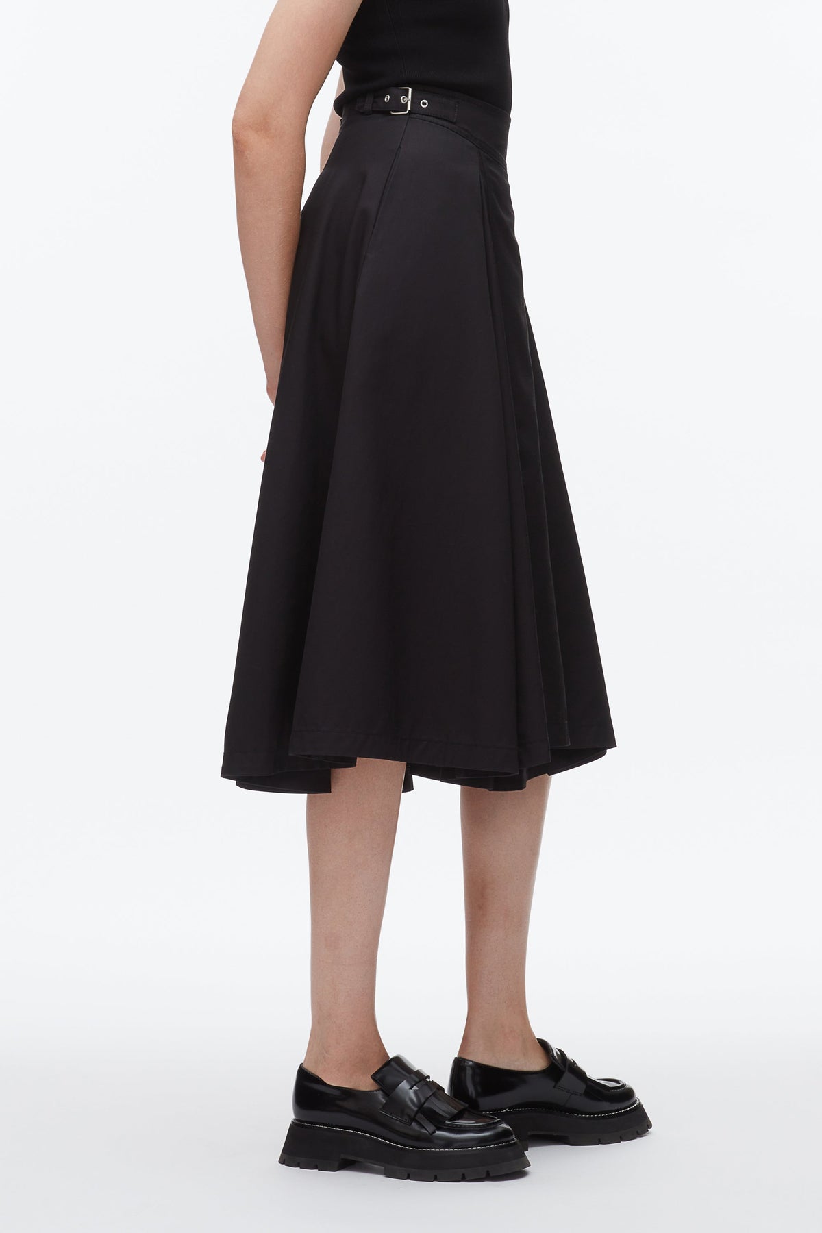 Pleated Utility Skirt Black