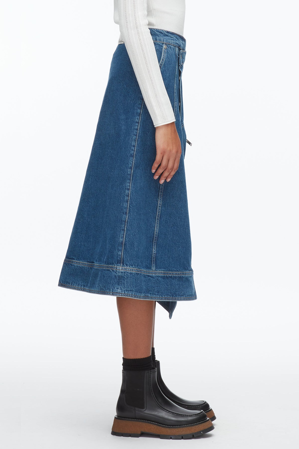 Denim Wrap Skirt Indigo