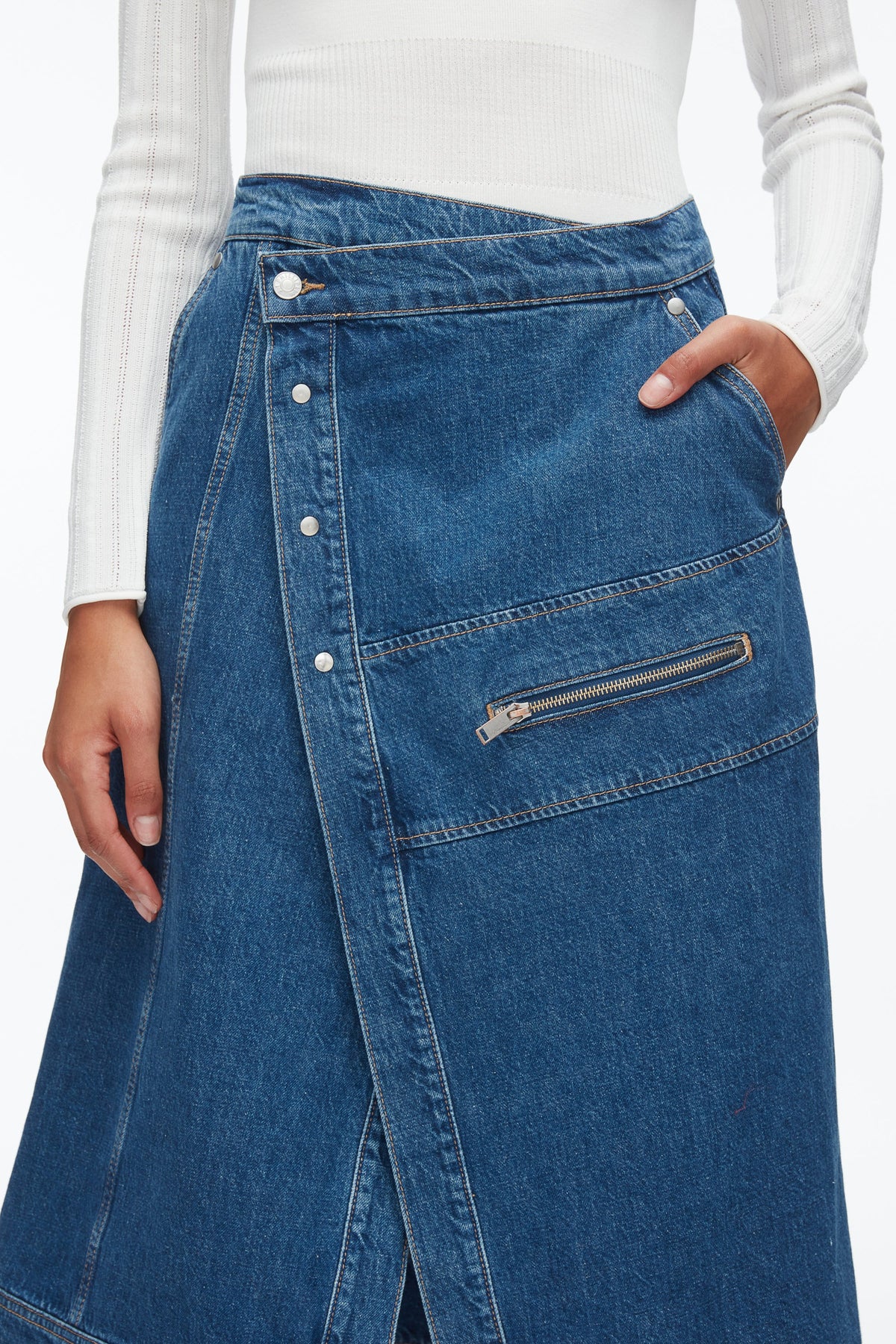 Denim Wrap Skirt Indigo