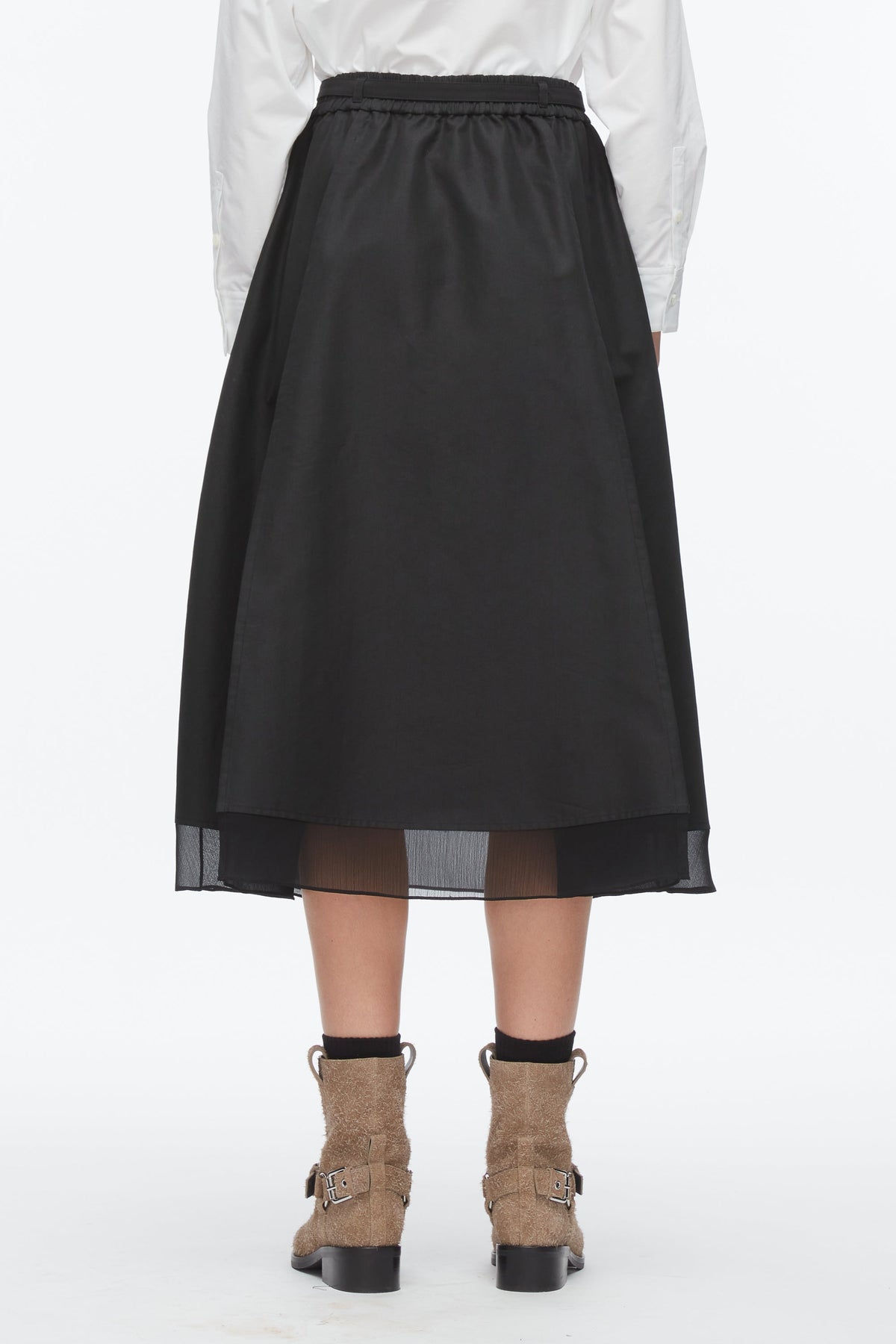 Belted Midi Skirt Black
