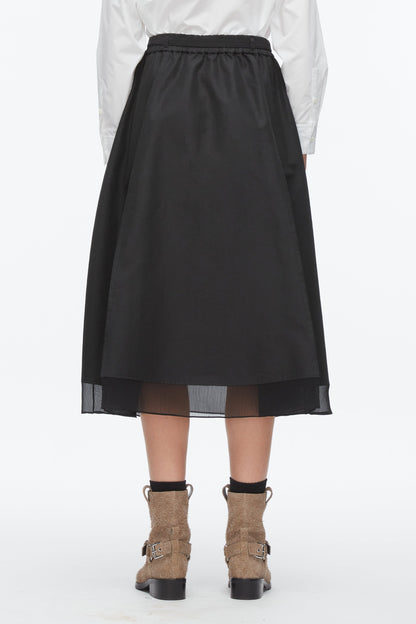 Belted Midi Skirt Black