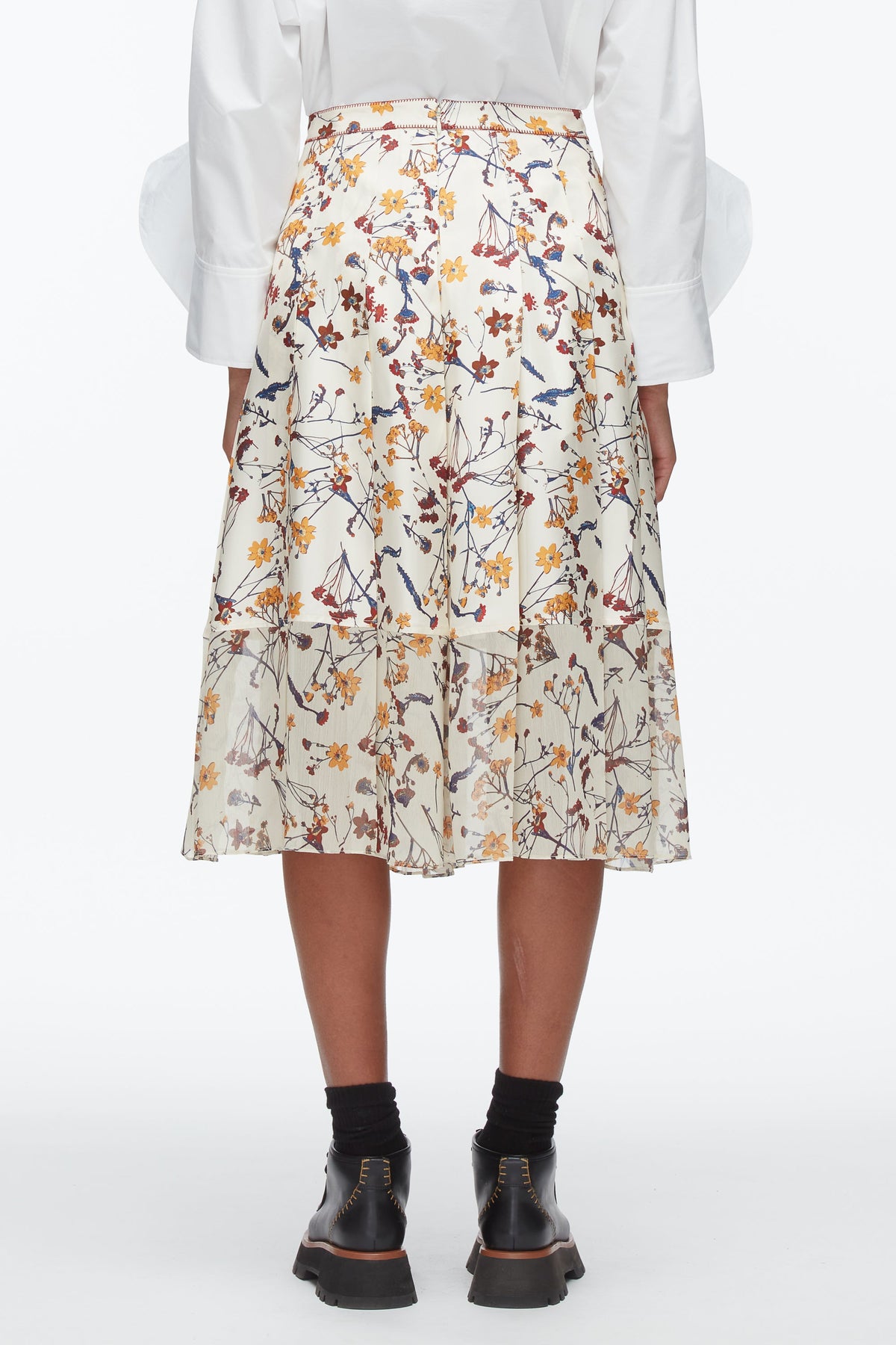 Bliss Floral Pleated Skirt Parchment Multi