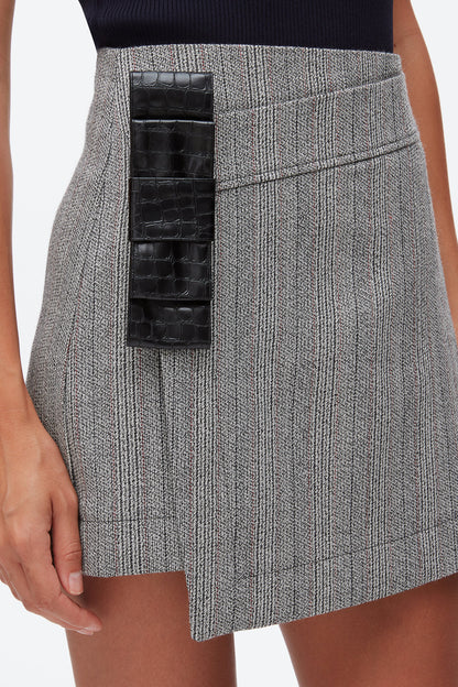 Overlay Mini Skirt Grey Multi