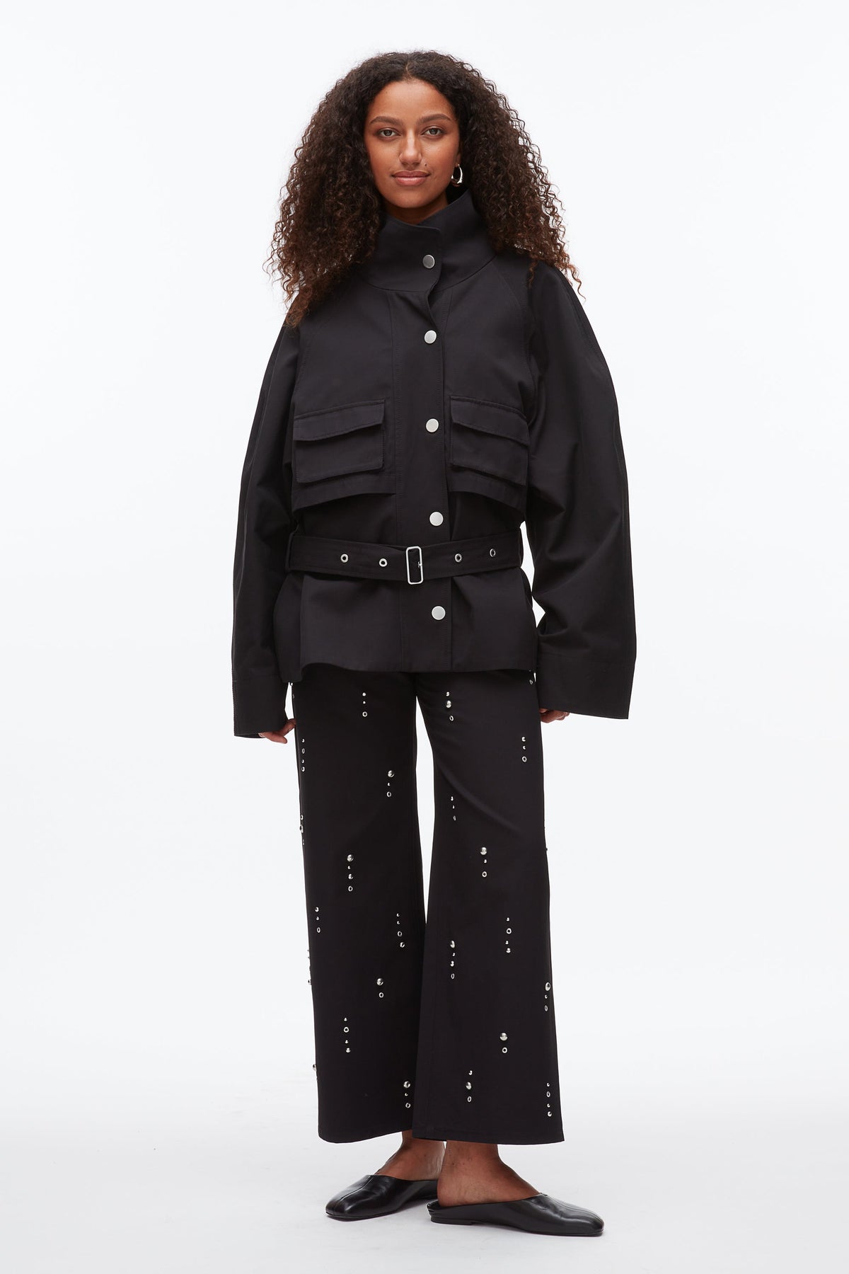 Belted Utility Jacket Black