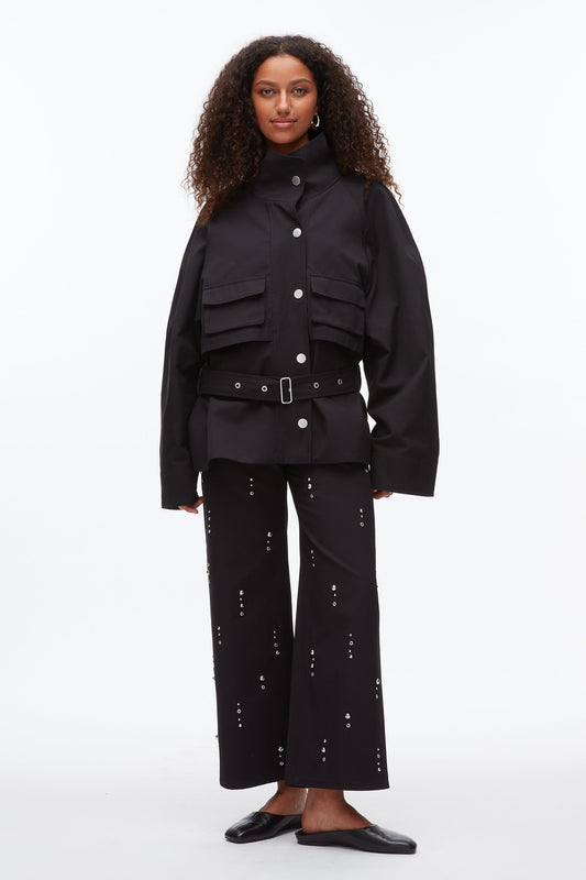 Belted Utility Jacket Black