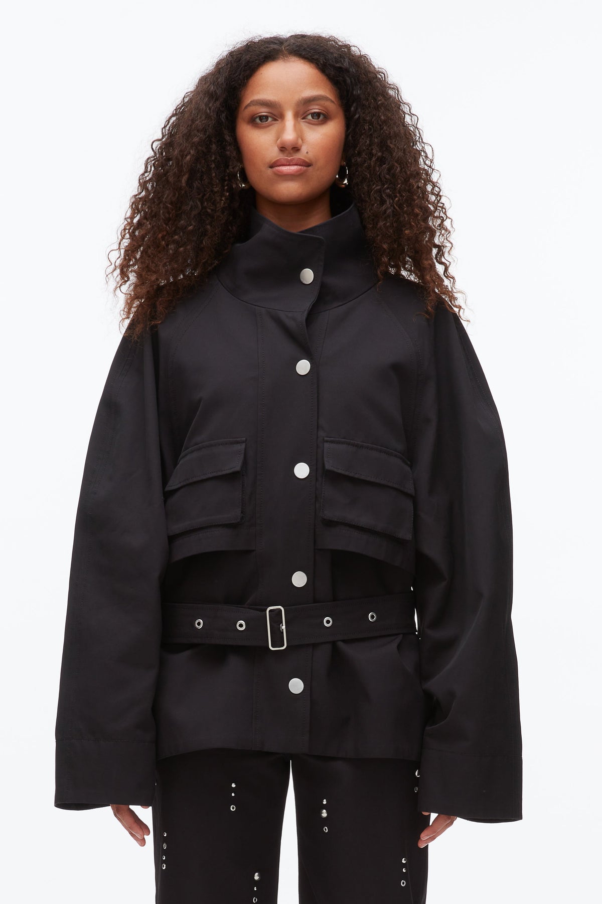 Belted Utility Jacket Black