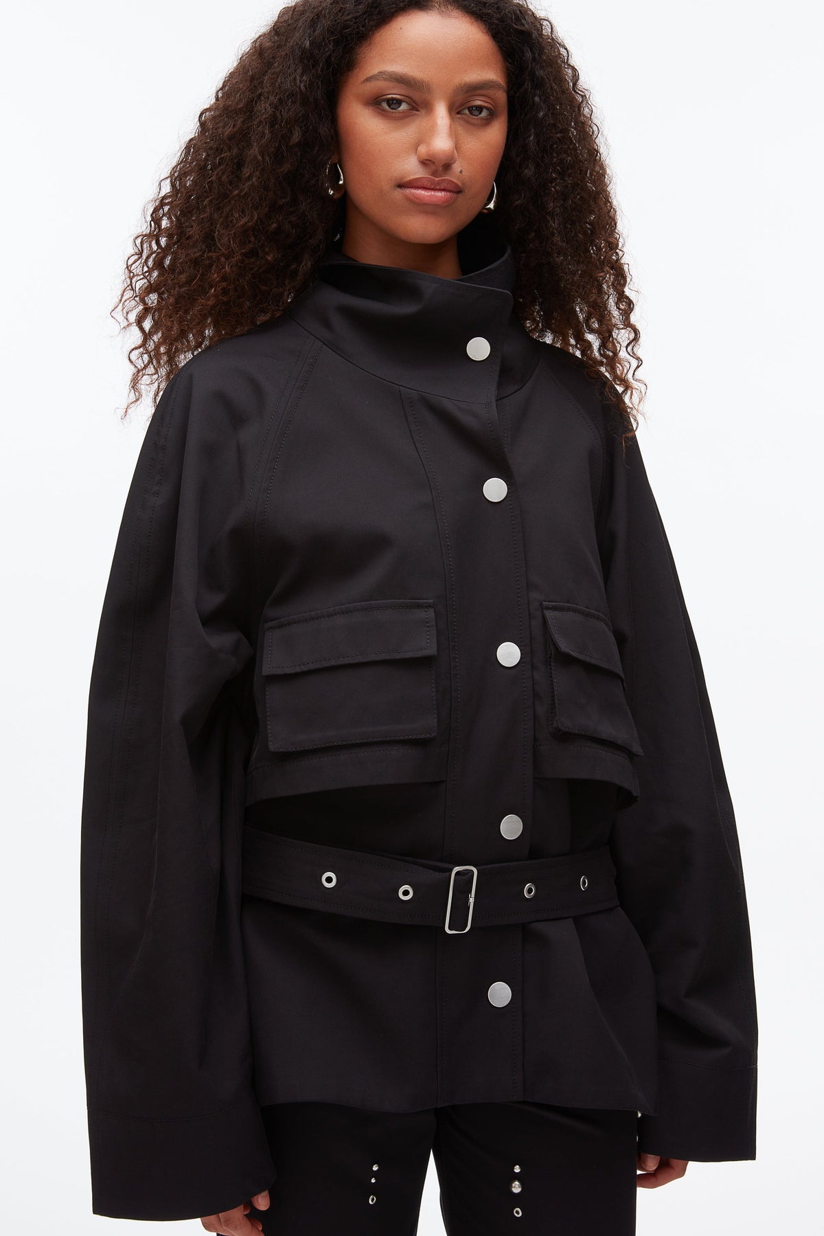 Belted Utility Jacket Black