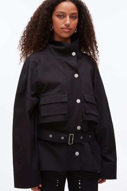 Belted Utility Jacket Black