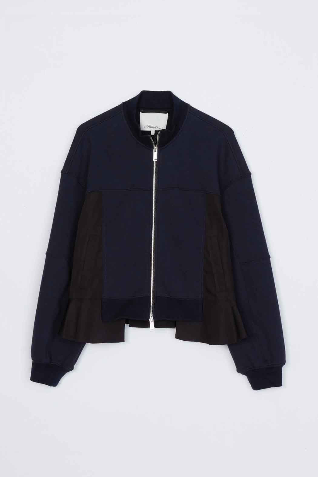 Terry Hybrid Zip Up Midnight-Black