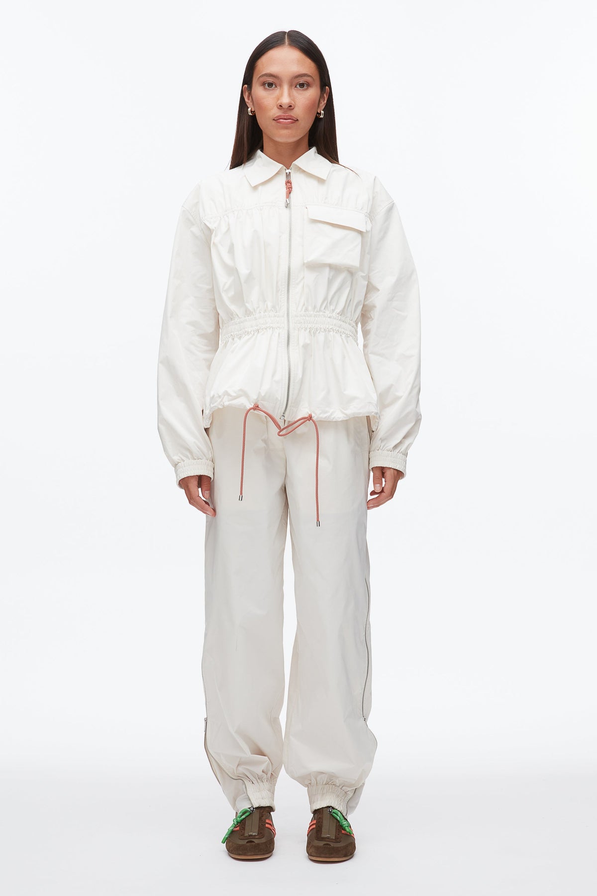 Ripstop Ruched Jacket Ivory