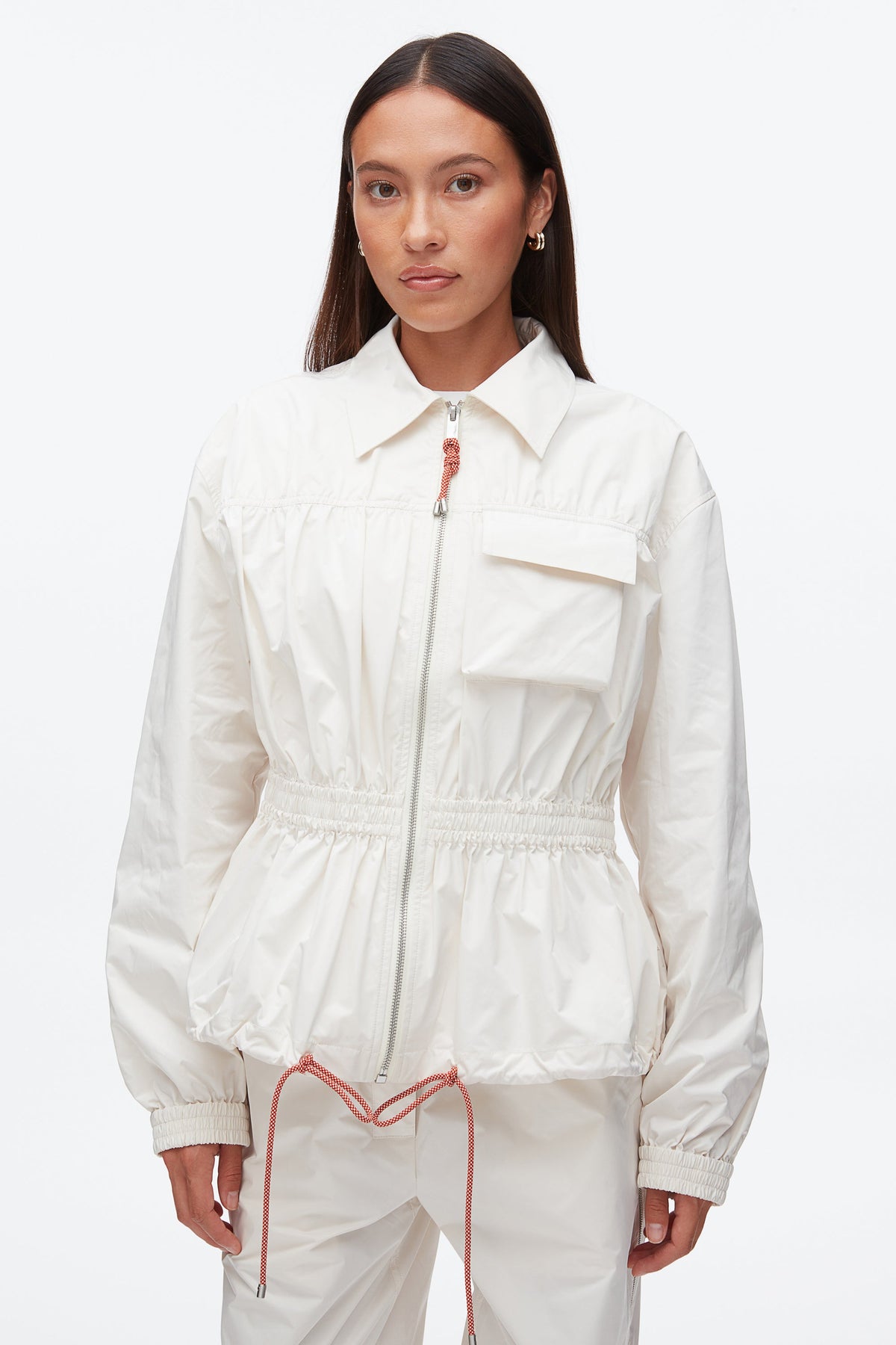 Ripstop Ruched Jacket Ivory
