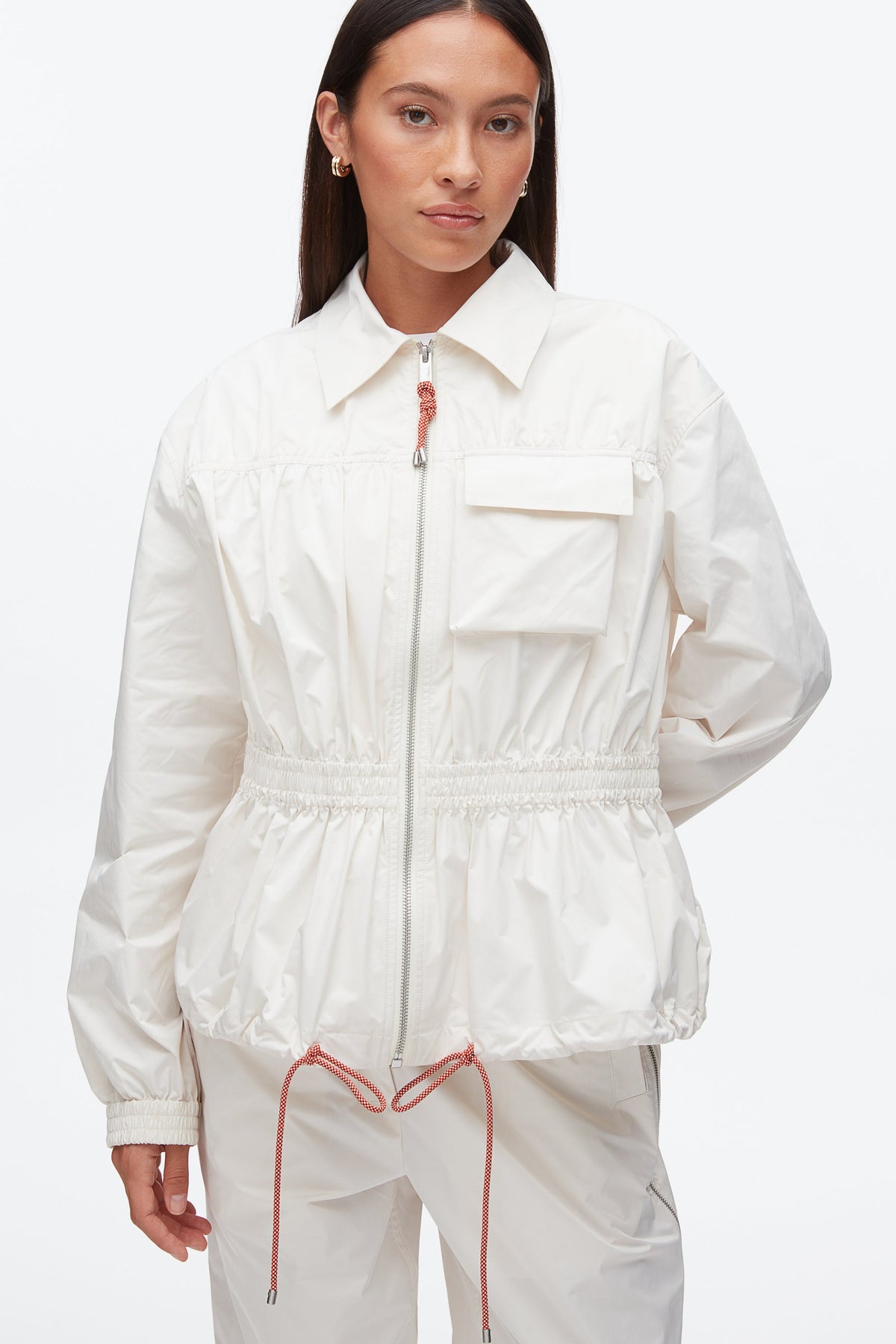 Ripstop Ruched Jacket Ivory