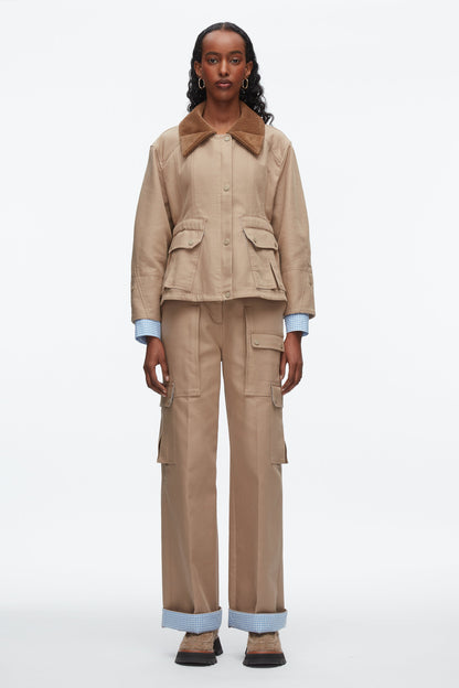 Cropped Flounce Barn Jacket Praline Multi