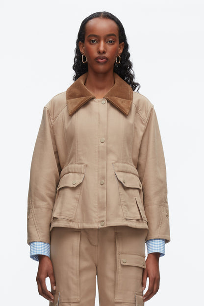 Cropped Flounce Barn Jacket Praline Multi