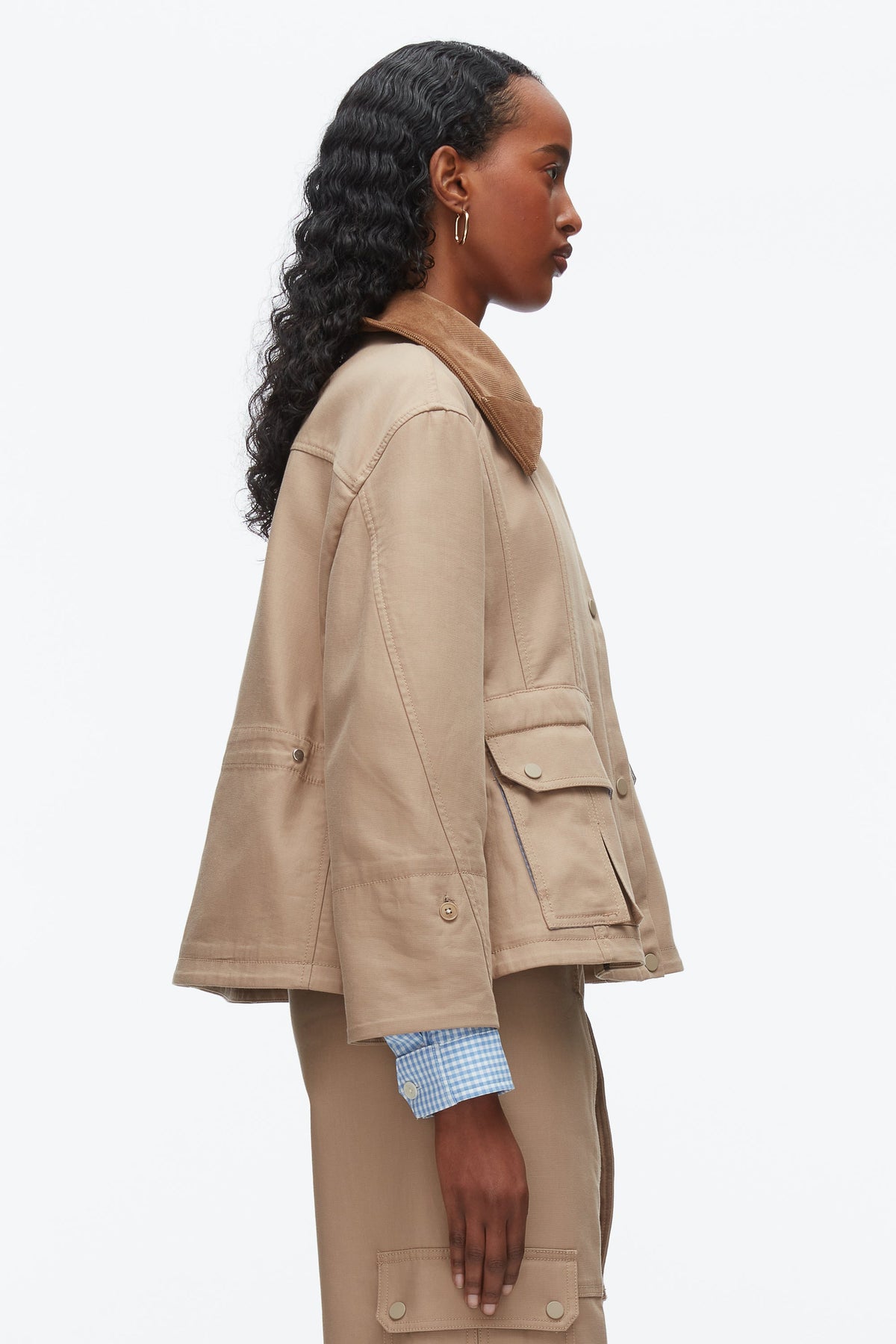 Cropped Flounce Barn Jacket Praline Multi