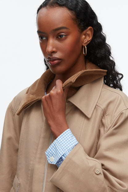Cropped Flounce Barn Jacket Praline Multi