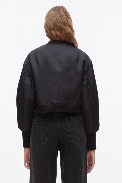 Cropped Flight Bomber Black