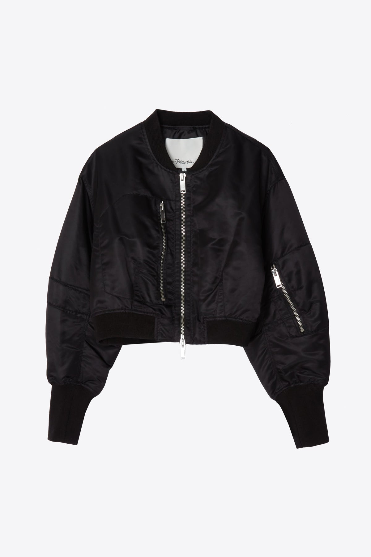 Cropped Flight Bomber Black