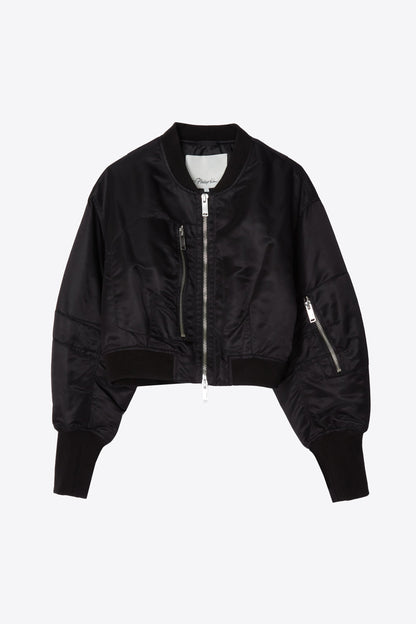 Cropped Flight Bomber Black