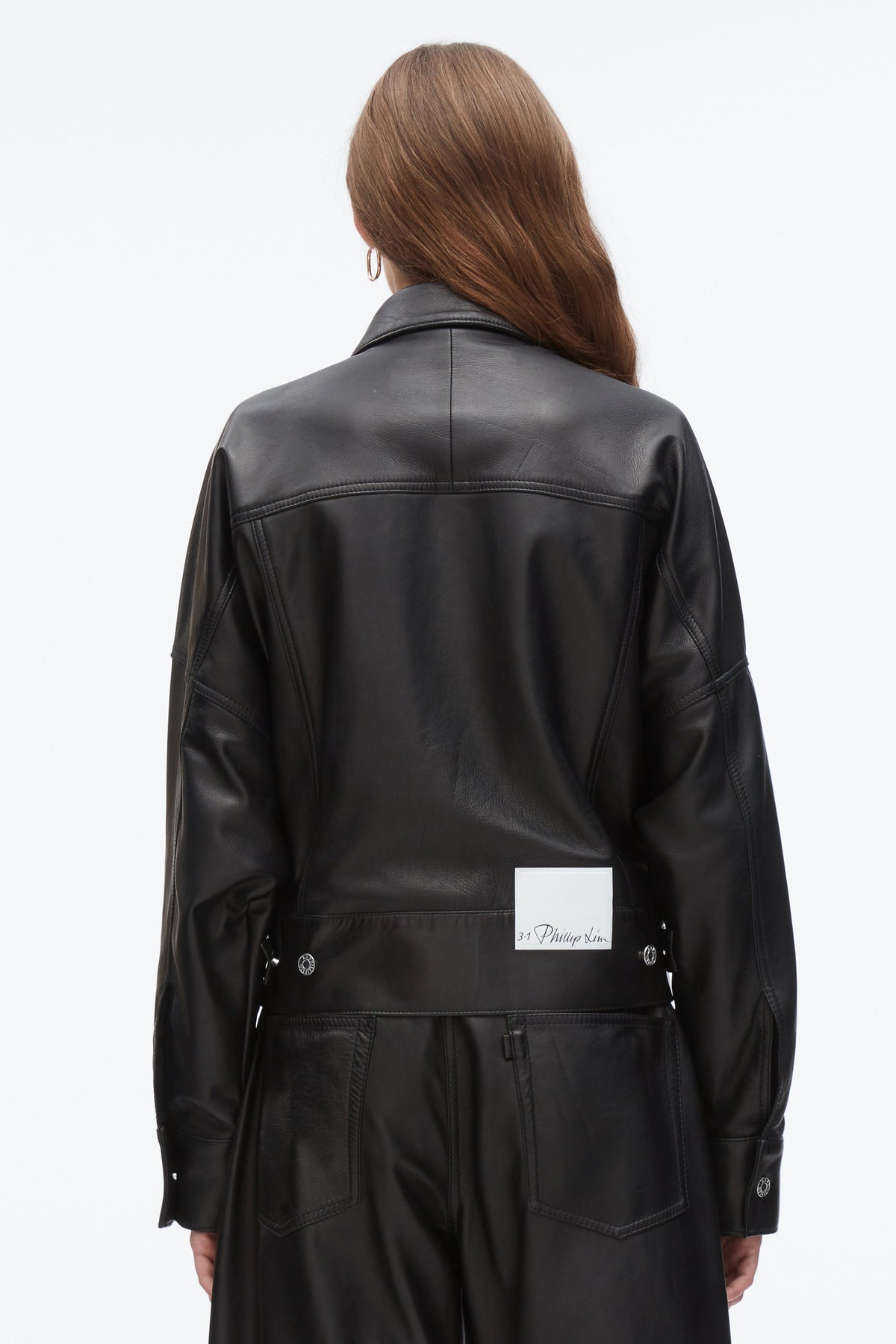 Leather Boxy Jacket Black