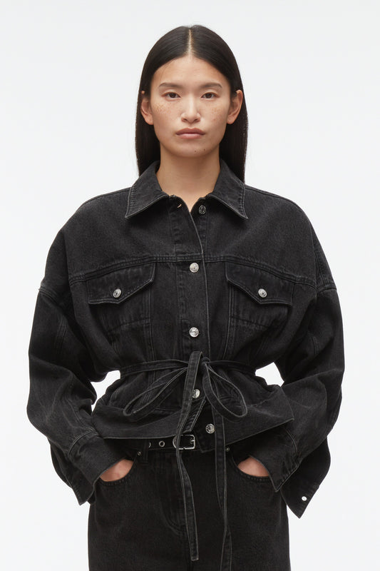 Black Denim Boxy Jacket | Phillip Lim Women’s Outerwear Washed Blk