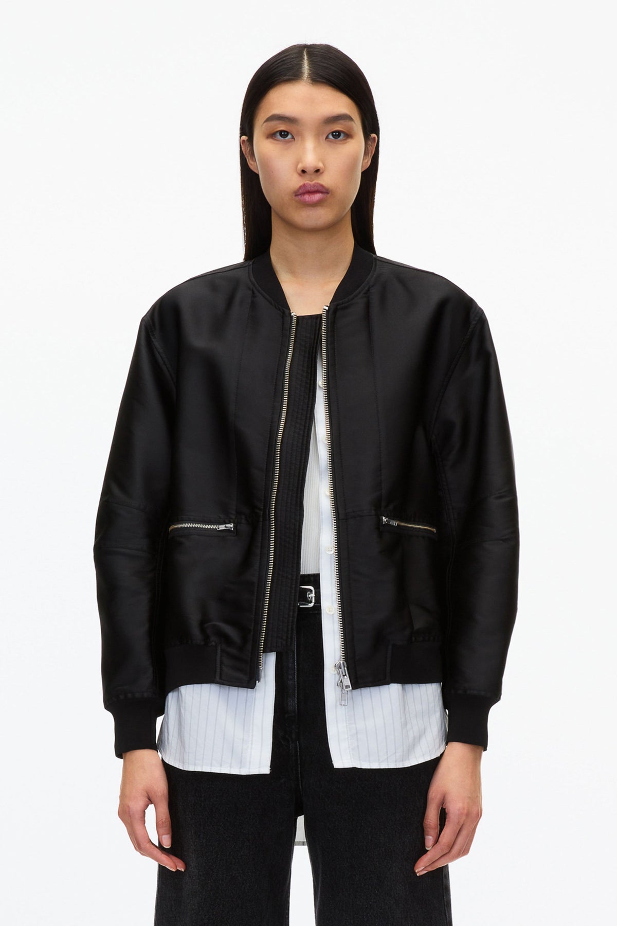 Black Layered Bomber Jacket | Exclusive Phillip Lim Outerwear Black