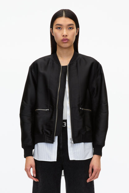 Black Layered Bomber Jacket | Exclusive Phillip Lim Outerwear Black