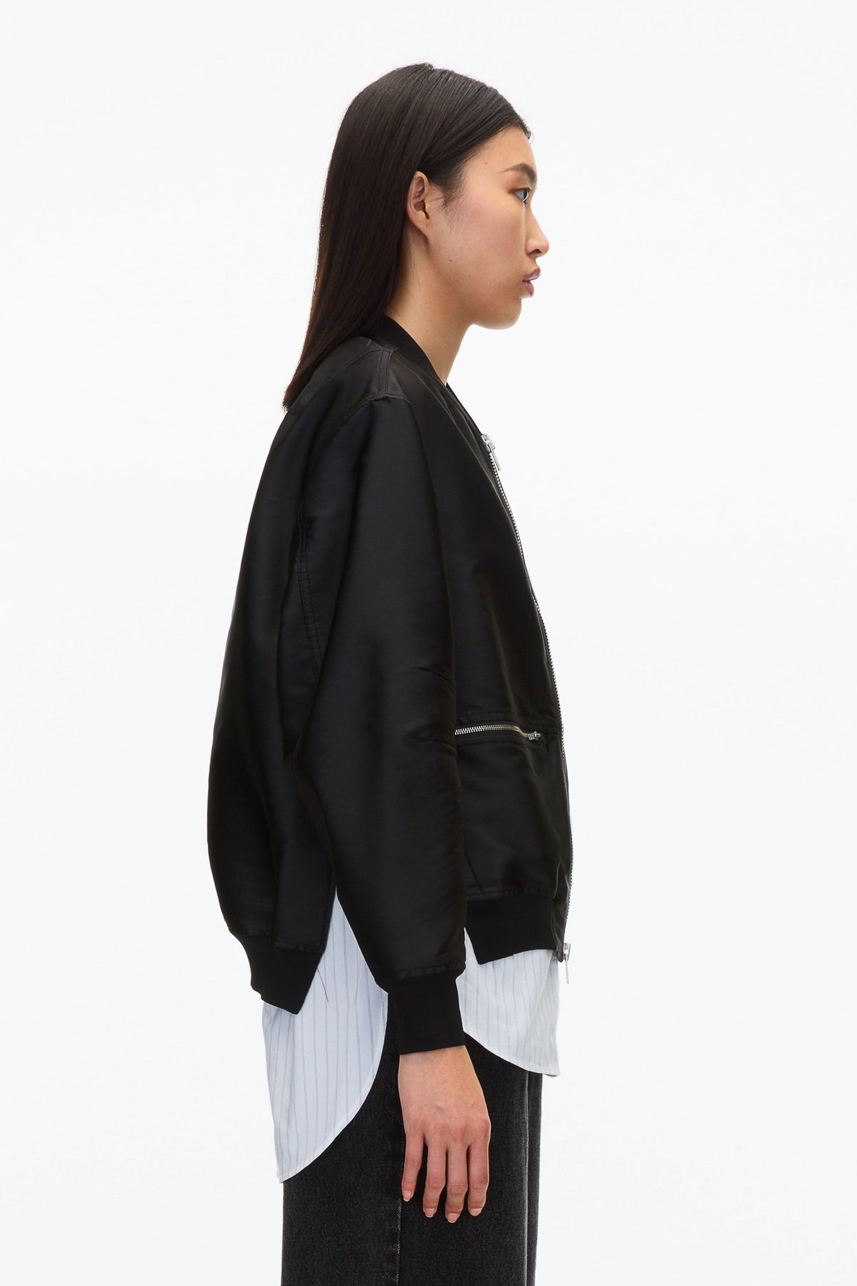 Black Layered Bomber Jacket | Exclusive Phillip Lim Outerwear Black