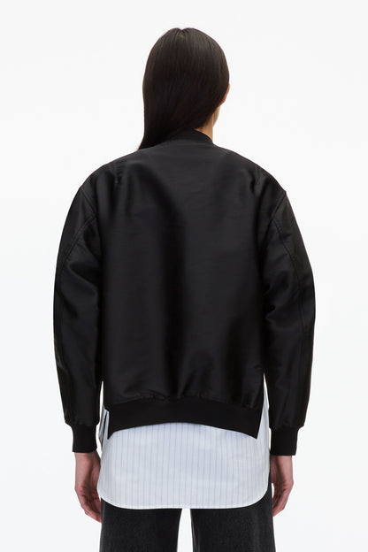Black Layered Bomber Jacket | Exclusive Phillip Lim Outerwear Black