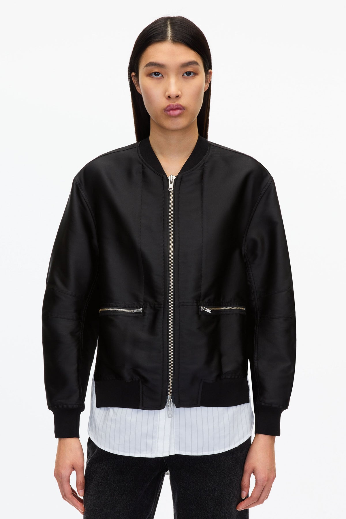 Black Layered Bomber Jacket | Exclusive Phillip Lim Outerwear Black