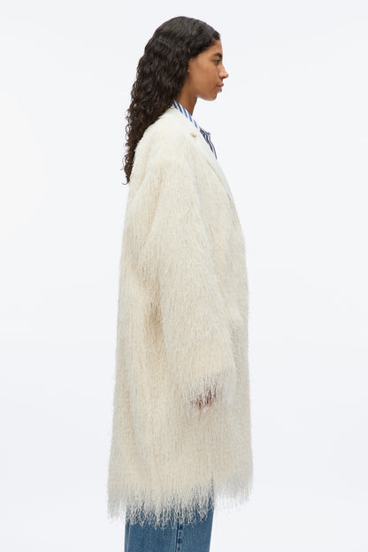 Fringe Tuxedo Coat Ivory